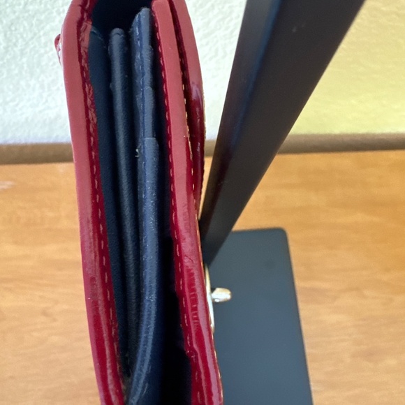 Coach Red Patent Leather silver lock wallet - Picture 5 of 12